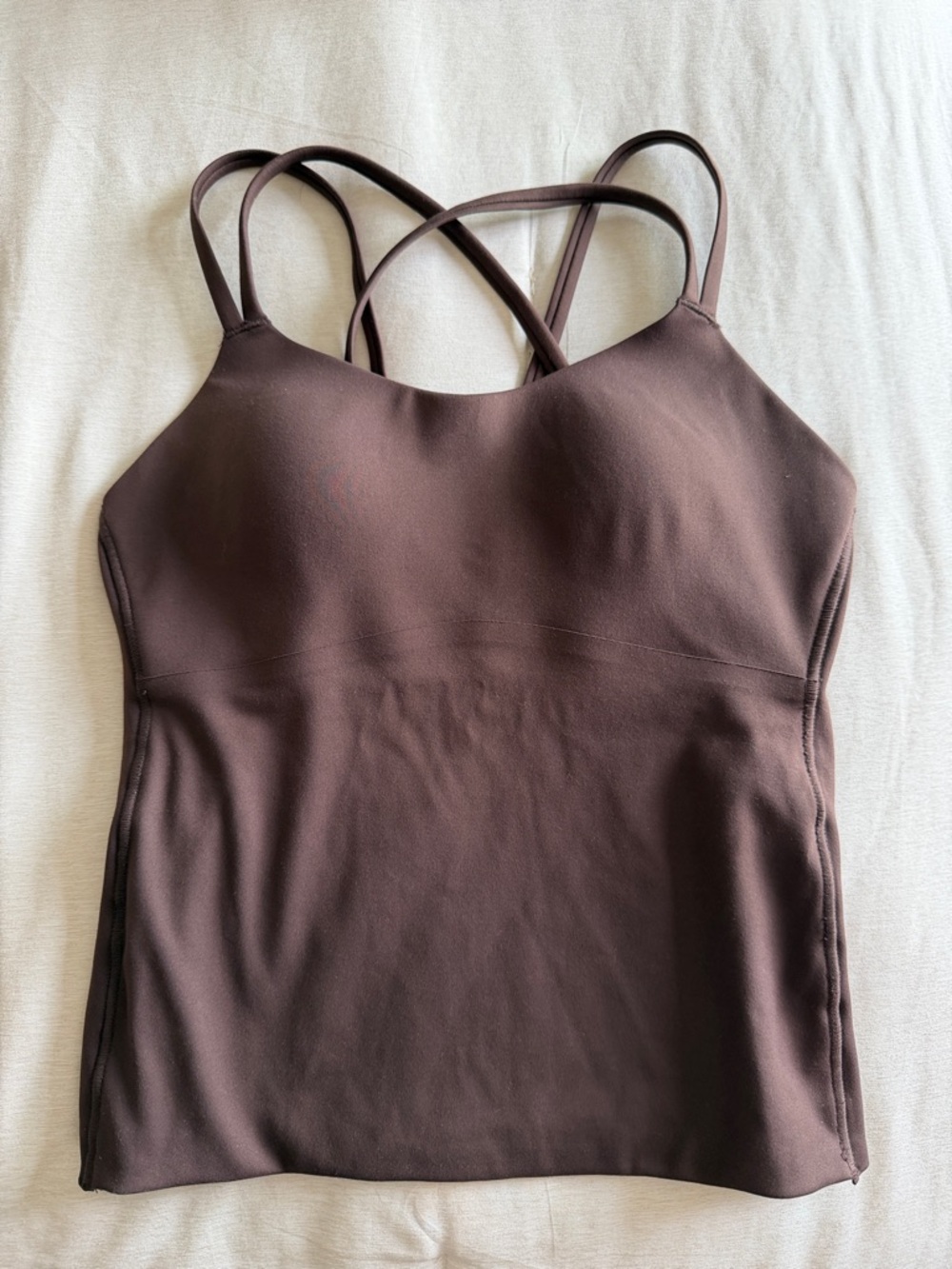 Women's Crisscross Strappy Athletic Tank Top Chocolate Brown